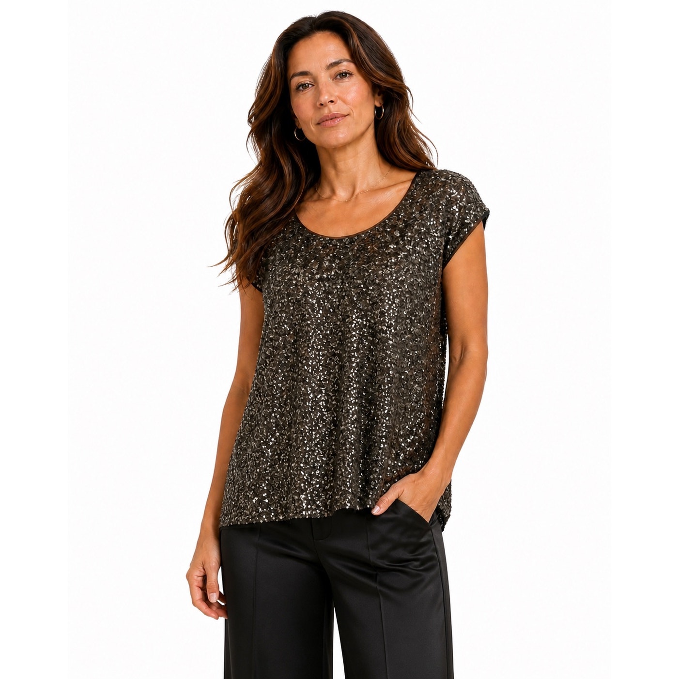 Megan Park Pewter Fully Sequined Sleeveless Top Size 3 (Us 10) Holiday $585